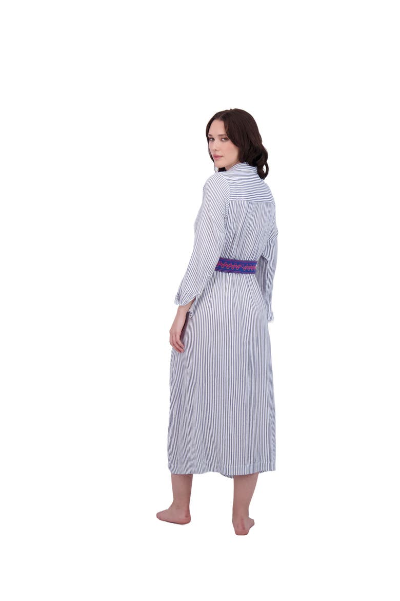 Anais Women's Button Front Shirtdress Marine Stripe, Alternate, color, Blue