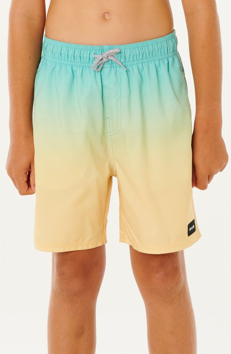 Rip Curl Kids' Offset Volley Swim Trunks, Main, color, Aqua