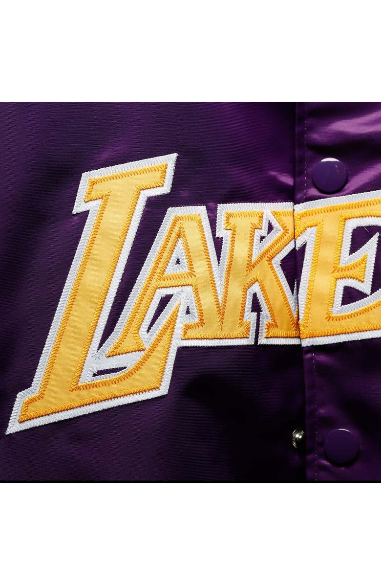 Mitchell & Ness Men's Mitchell & Ness Purple Los Angeles Lakers Big & Tall Hardwood Classics Raglan Satin Full-Snap Jacket, Alternate, color, Purple