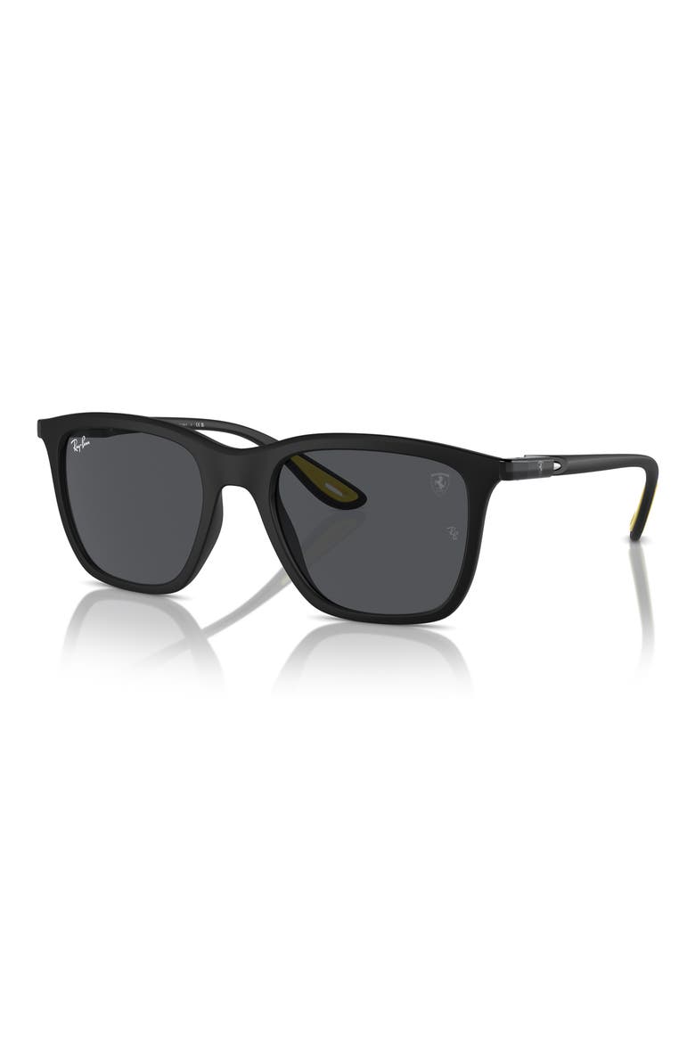 x Scuderia Ferrari 54mm Square Sunglasses, Alternate, color, MATTE BLACK