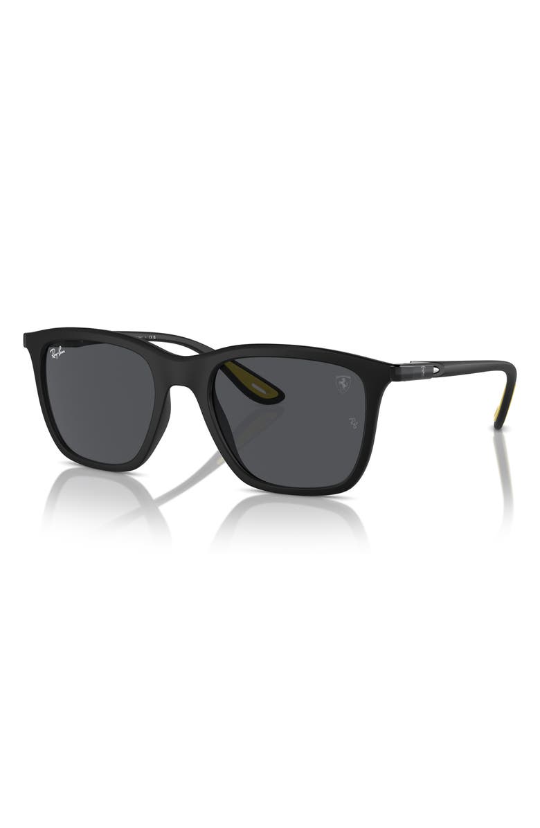 Ray-Ban x Scuderia Ferrari 54mm Square Sunglasses, Alternate, color, Matte Black