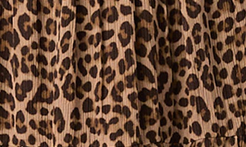 Paige Nicolo Print Long Sleeve Silk Minidress In Brown