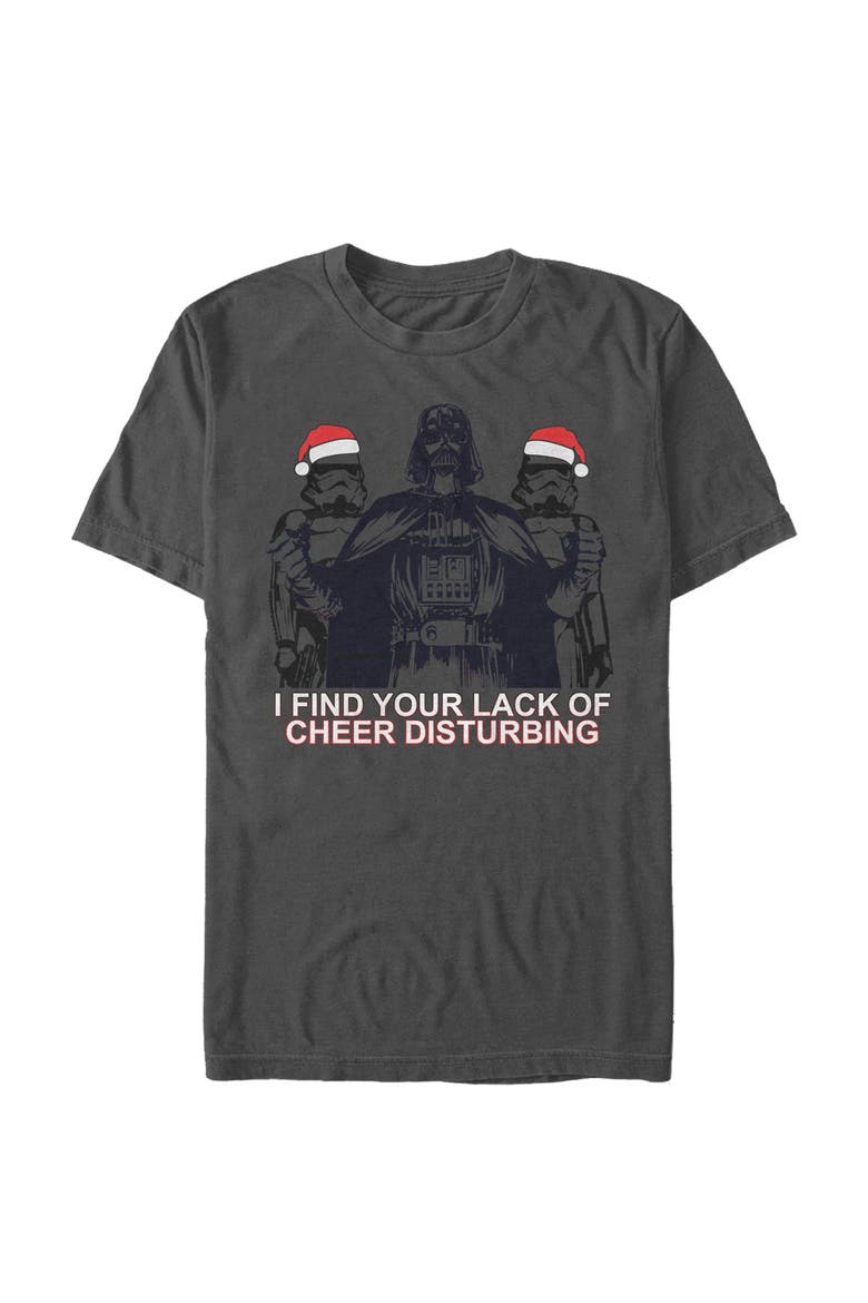 Men's Star Wars Darth Vader Stormtrooper Holiday Spirit  Graphic T-Shirt, Main, color, Charcoal