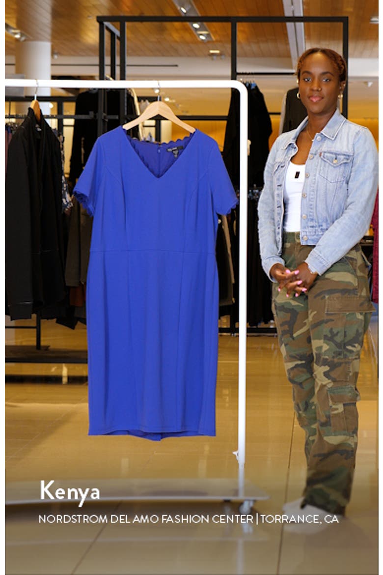 Short Sleeve Midi Sheath Dress video