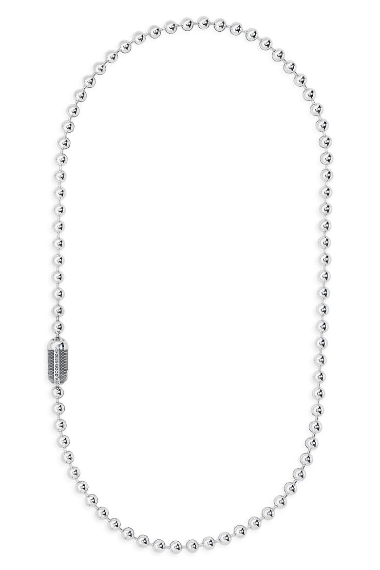 Men's Goosebumps Poplock Necklace, Main, color, STERLING SILVER
