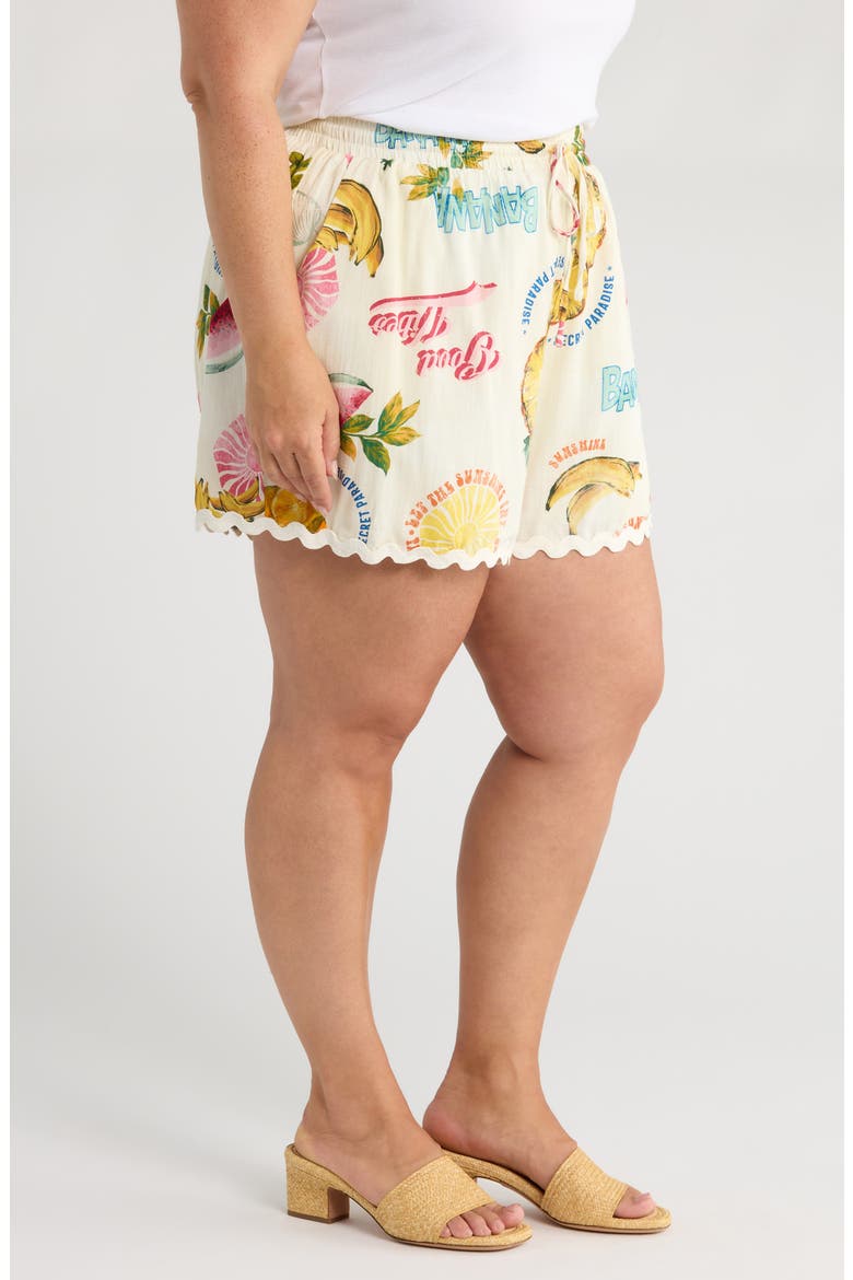 Zio Paradise Print Drawstring Shorts, Alternate, color, IVORY/ MULTI