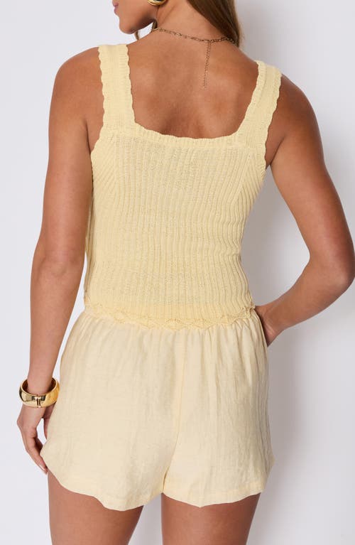 Vici Collection Lisa Rib Crop Sweater Tank In Yellow