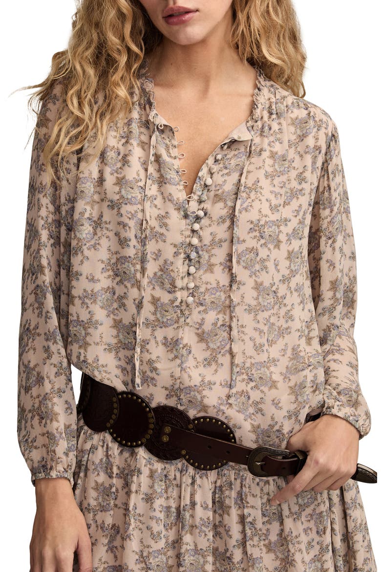 Floral Long Sleeve Dress, Alternate, color, LILAC FLORAL