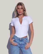TA3 Mega Sculpting Zip-Front Short Sleeve Top