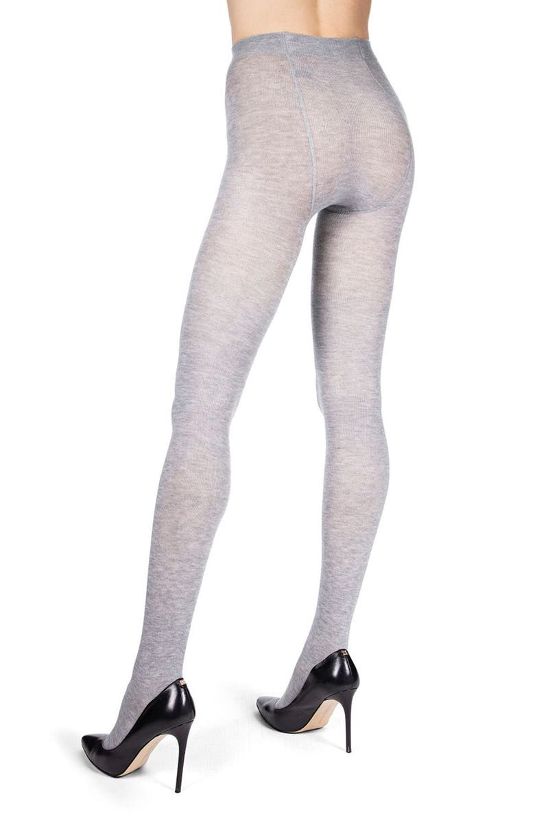 MeMoi Flat Knit Sweater Tights, Alternate, color, Lt Gray Heather