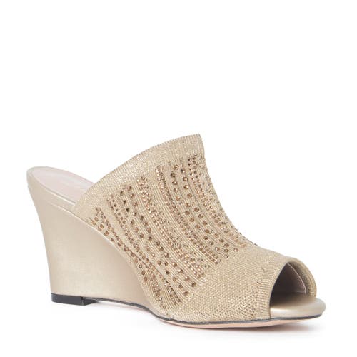 Lauren Lorraine Martha Wedge Sandal in Gold 