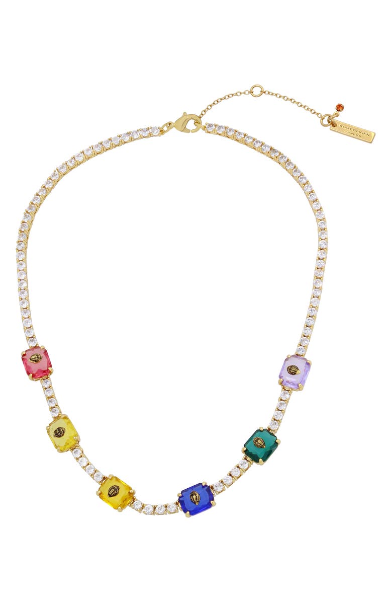 Kurt Geiger London Rainbow Tennis Necklace, Main, color,