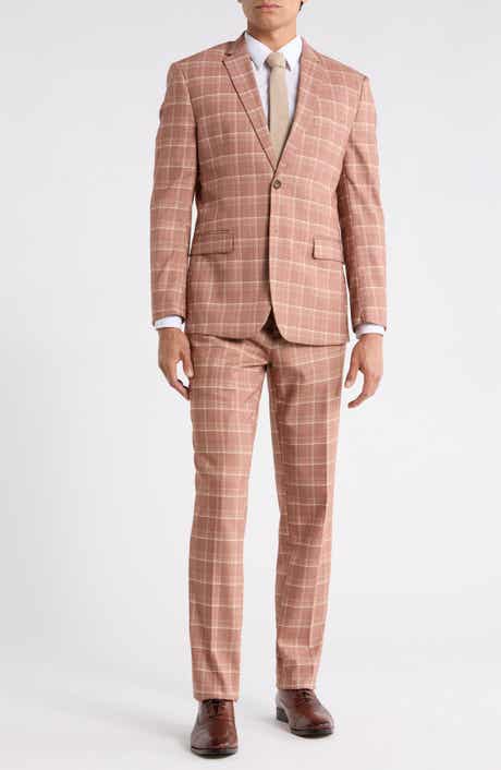 Gino Vitale Slim Fit Plaid Stretch Two-Piece Suit