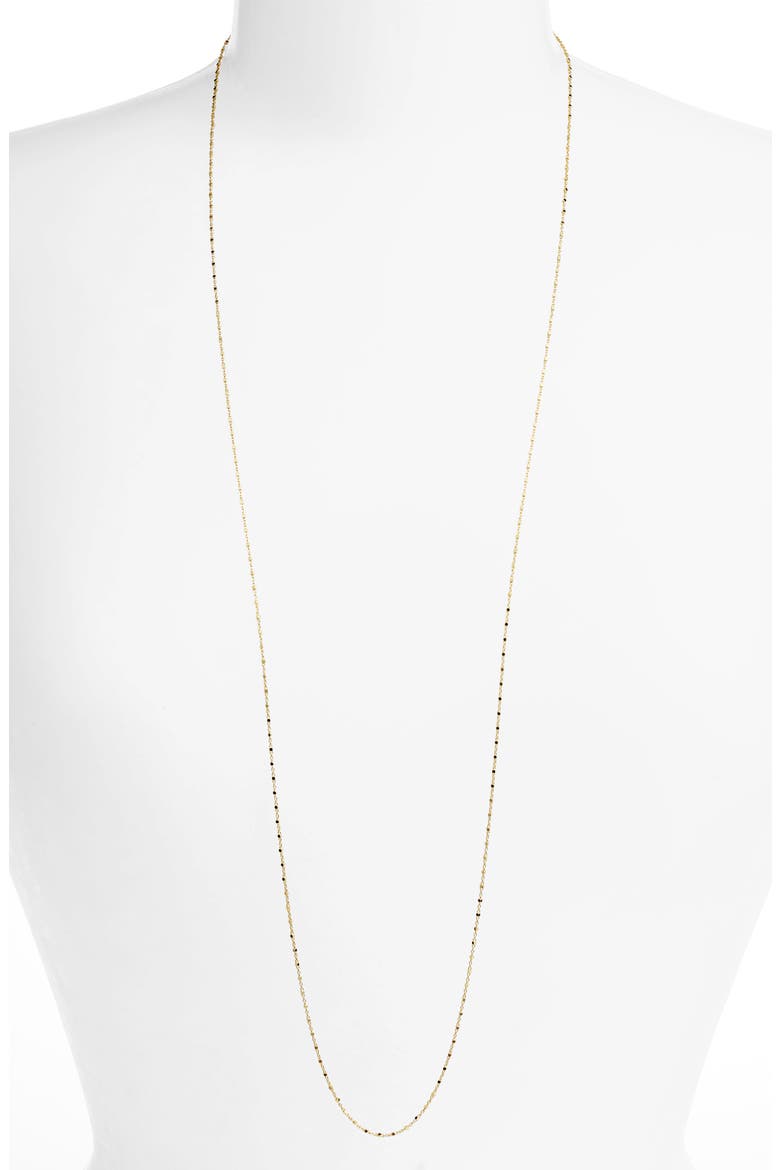 14K Gold Long Beaded Chain Necklace (Nordstrom Exclusive), Main, color, YELLOW GOLD