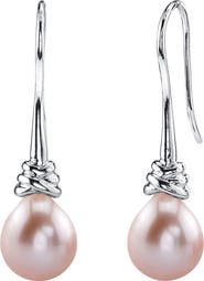 The Pearl Source Pink Freshwater Drop Pearl Denise Earrings