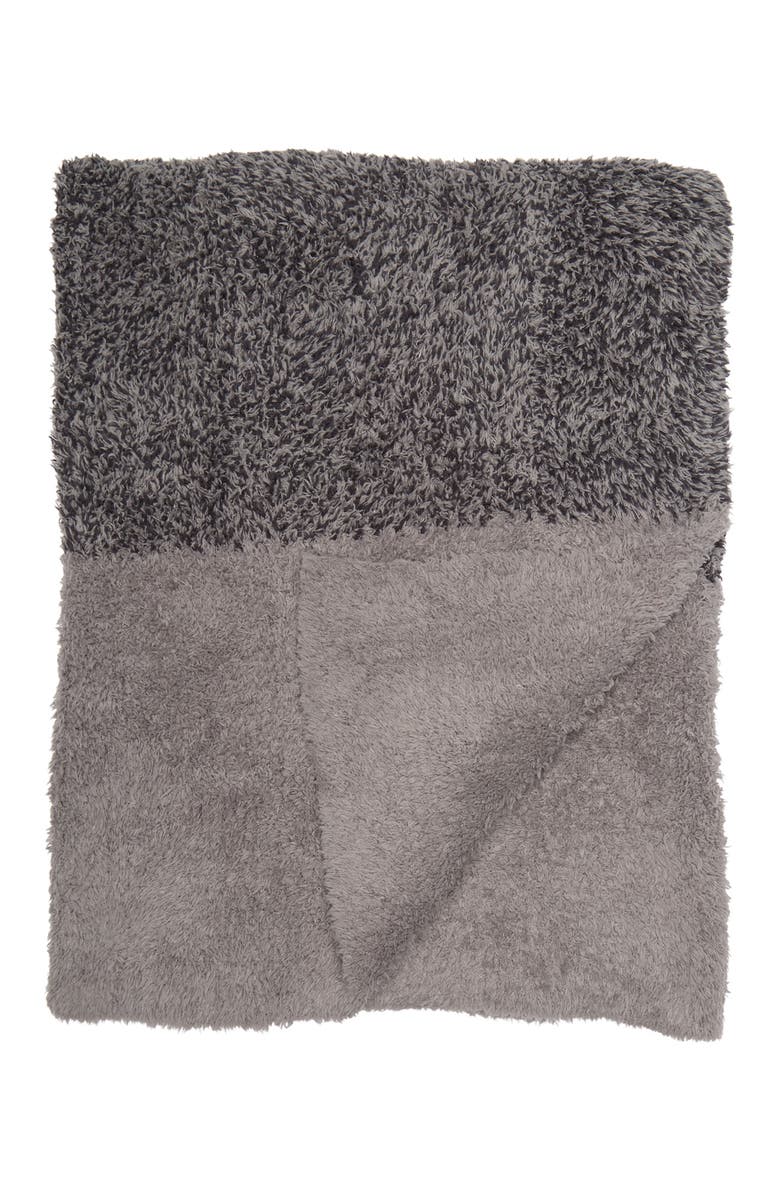 Barefoot Dreams<sup>®</sup> Luxe Heathered Stripe Throw Blanket, Main, color, Warm Gray-Carbon