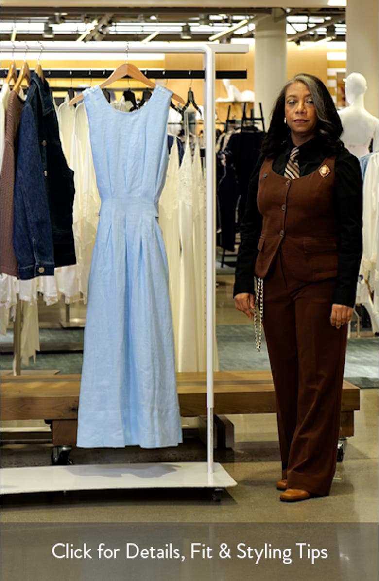 Rosie Tuck Detail Sleeveless Linen Dress, sales video thumbnail