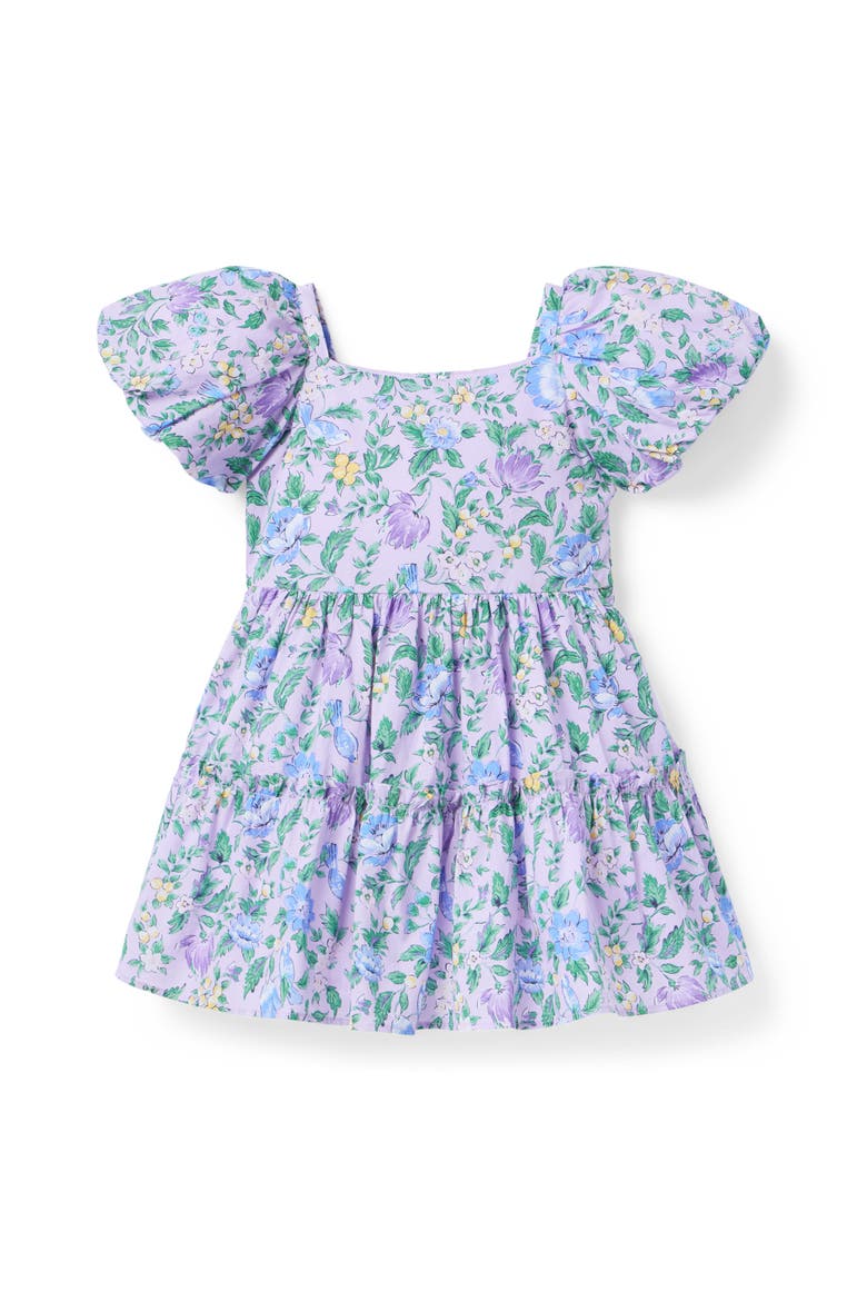 Floral Puff Sleeve Dress, Main, color, Purple