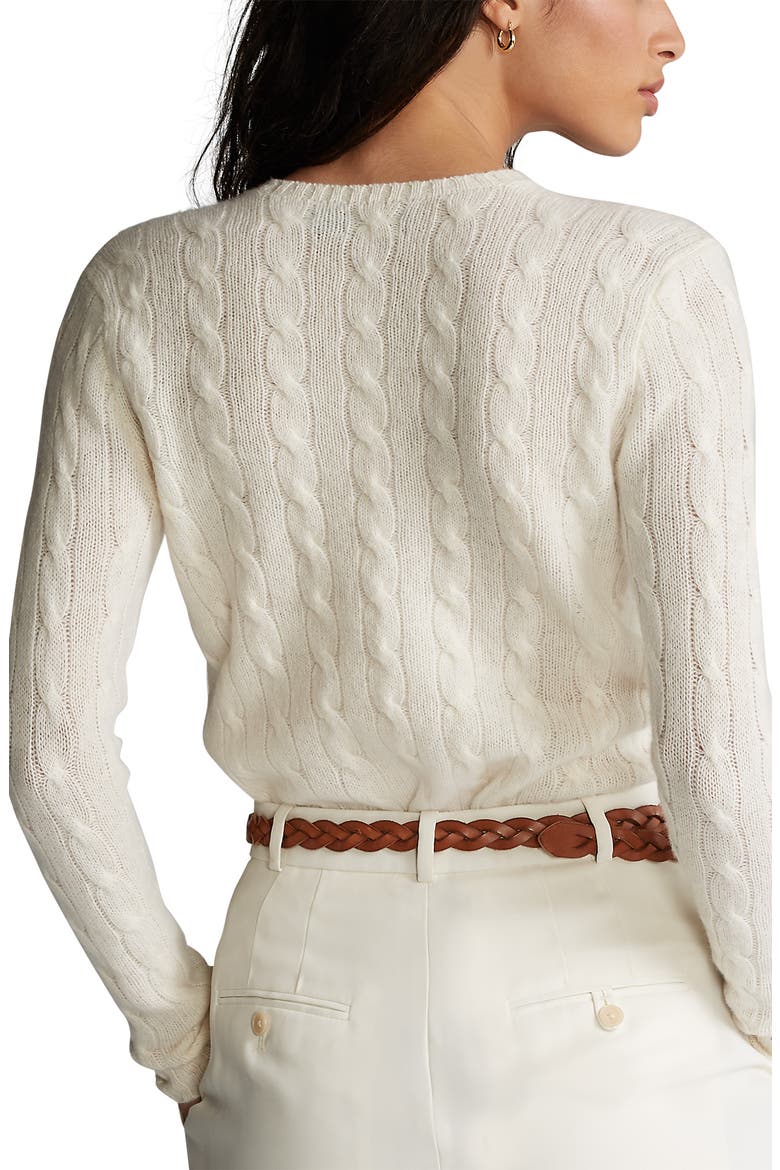 Julianna Wool & Cashmere Cable Sweater, Alternate, color, CREAM