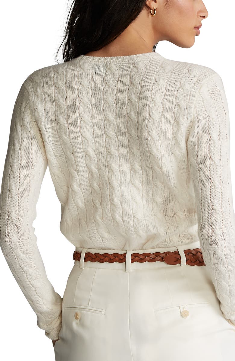 Polo Ralph Lauren Julianna Wool & Cashmere Cable Sweater, Alternate, color,