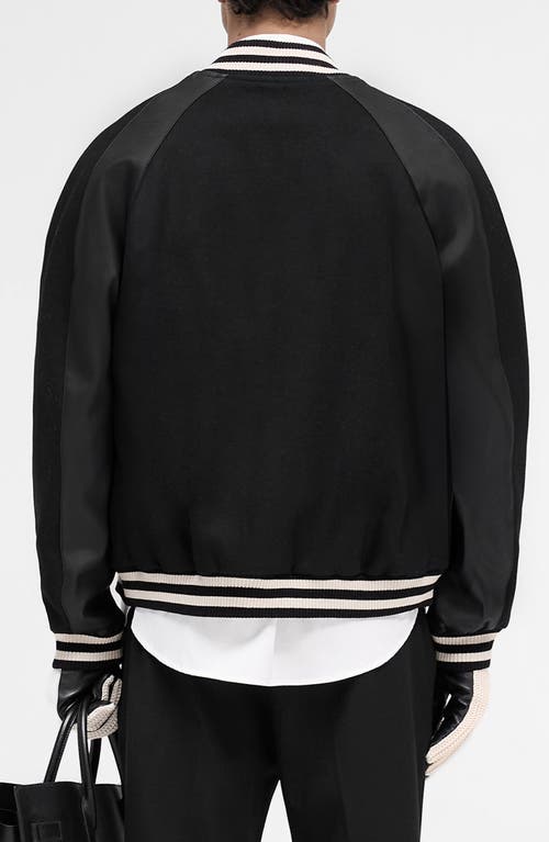 Represent Raglan Varsity Jacket In Black