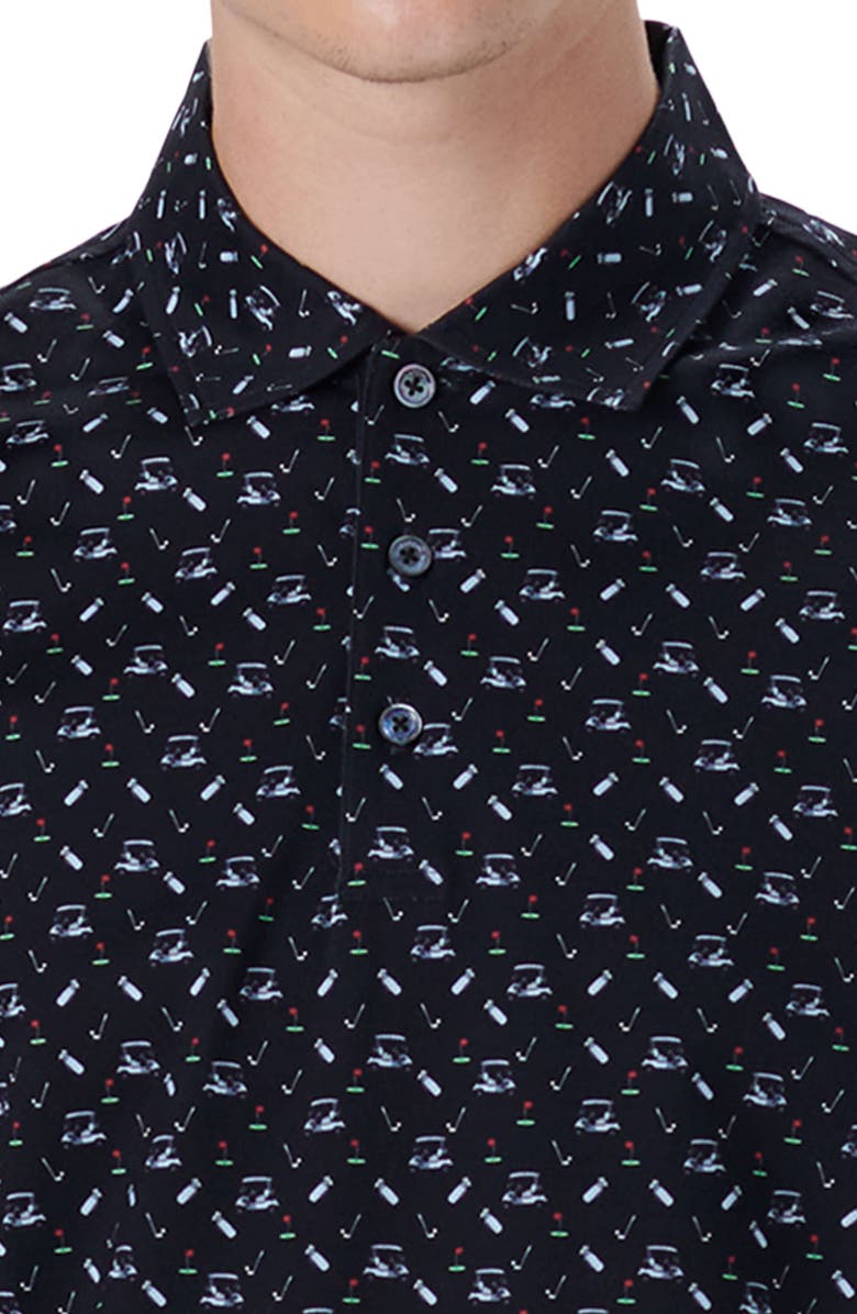 Bugatchi OoohCotton<sup>®</sup> Golf Print Short Sleeve Polo, Alternate, color, 