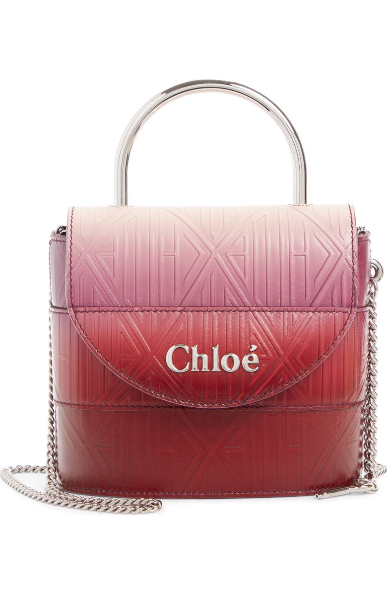 Chloé Aby Lock Monogram Embossed Leather Crossbody Bag, Main, color,