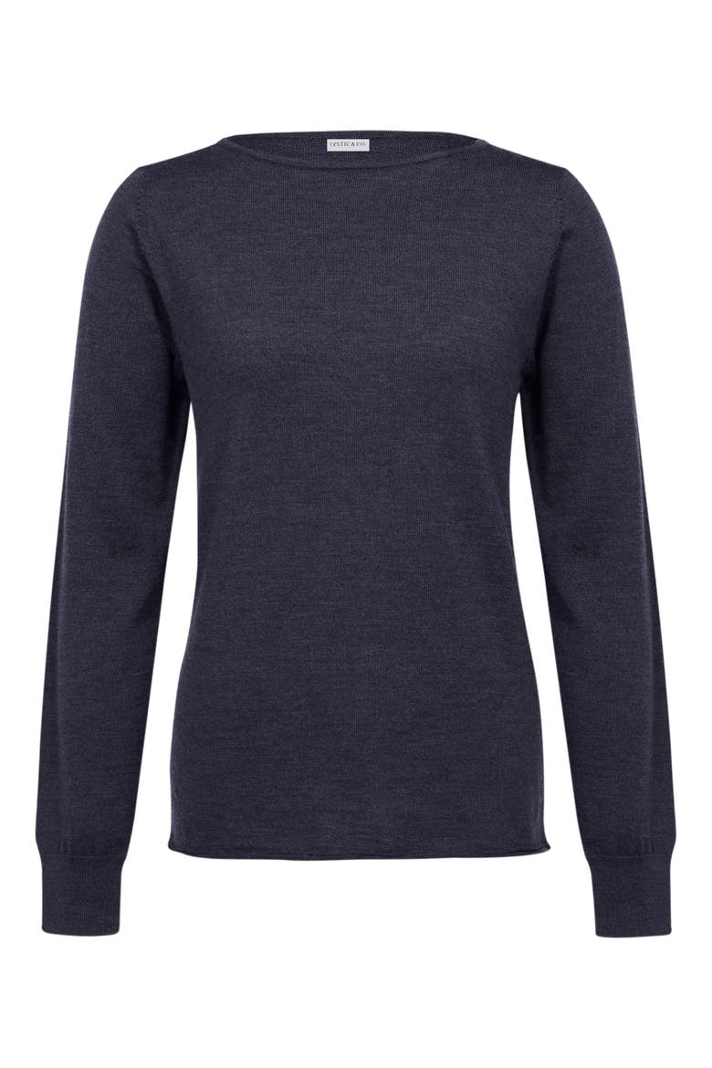 MERINO FINE KNIT BOAT NECK SWEATER, Alternate, color, DARK NAVY