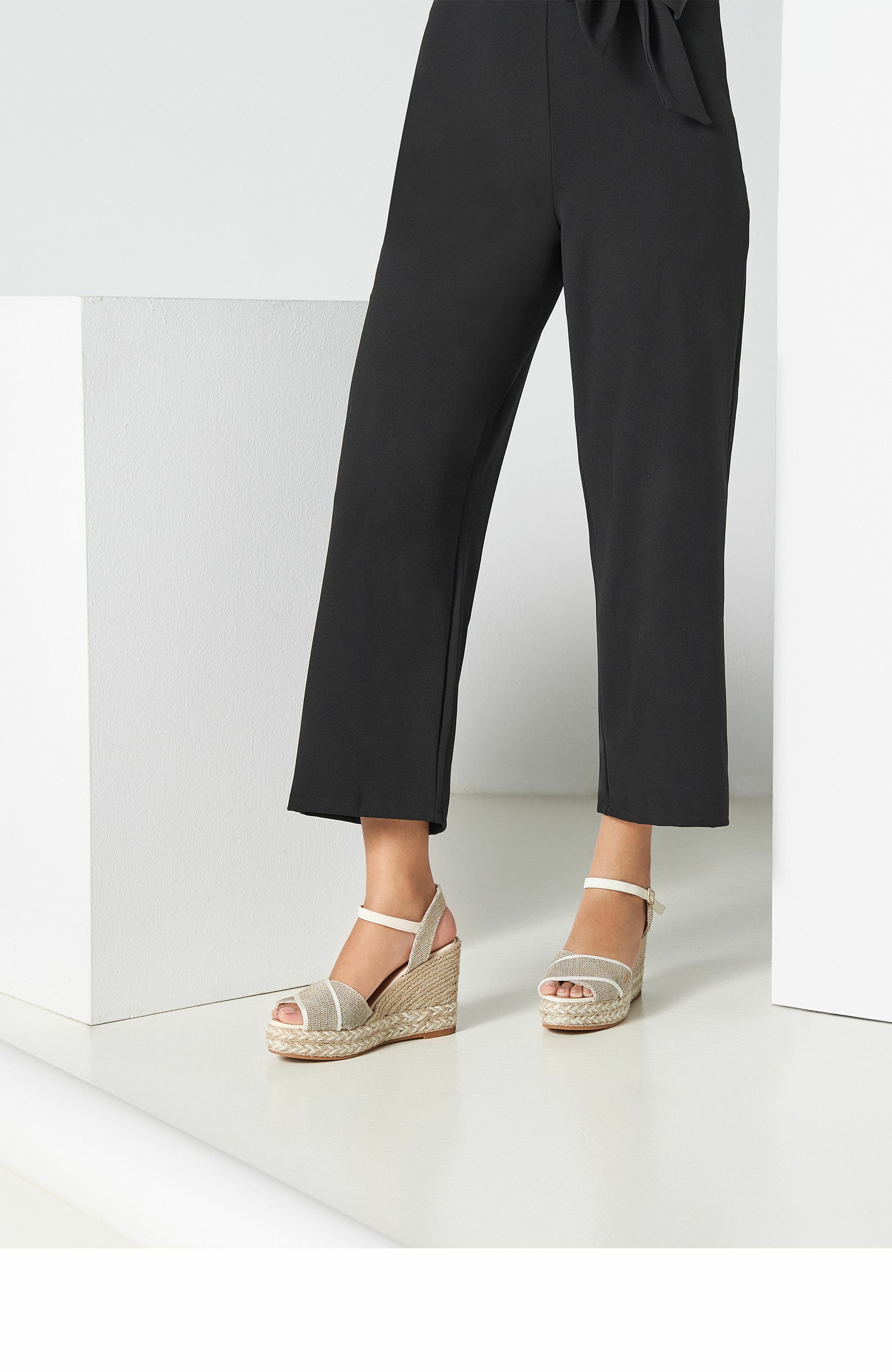 Empuria Canvas Espadrille Sandal Wedges, Alternate, color, Ivory