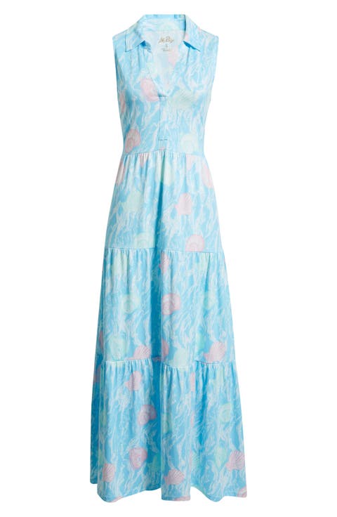 Riegan Print Sleeveless Tiered Maxi Dress