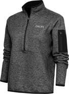 ANTIGUA Women's Antigua Heather Black Emory Eagles Fortune Half-Zip Pullover Top