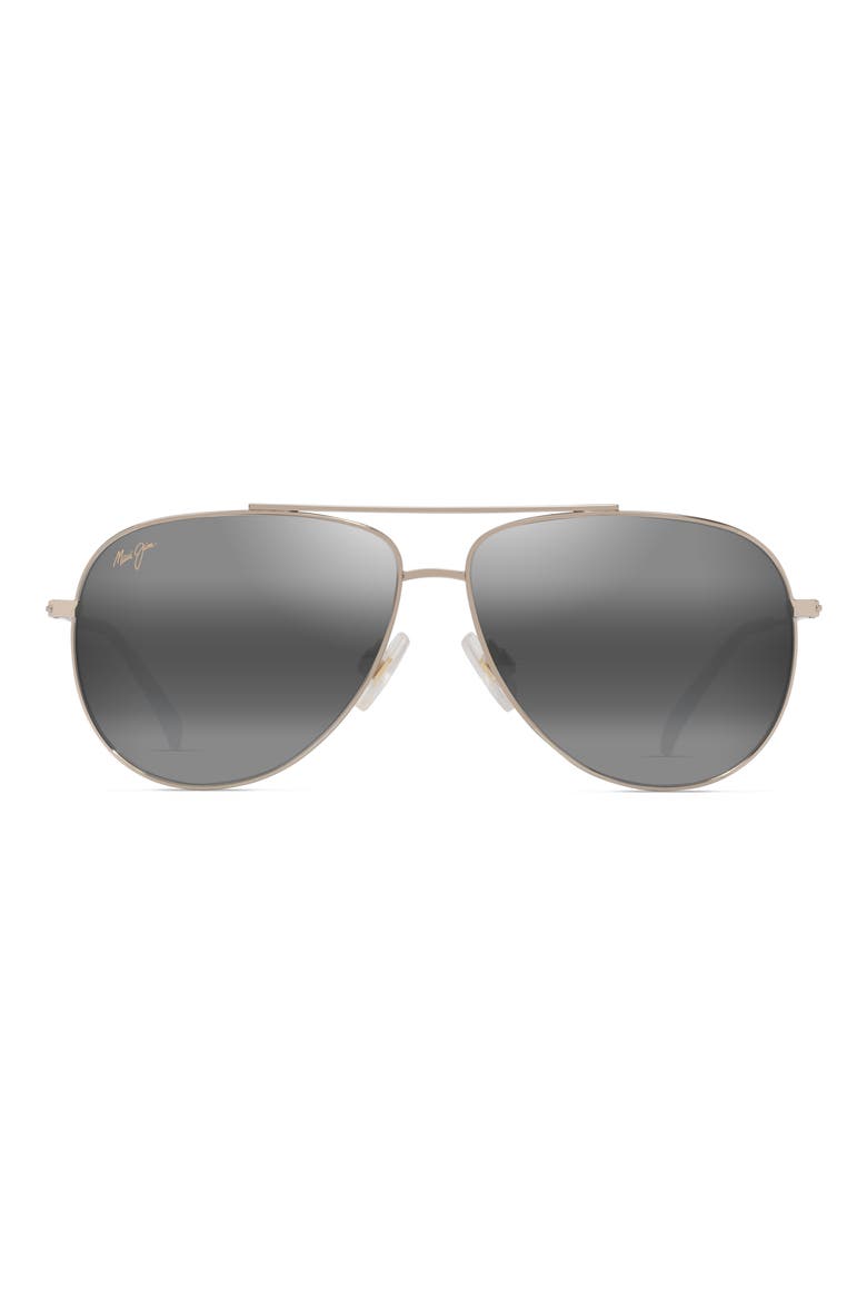 Hauoli 59mm Polarized Gradient Aviator Sunglasses, Main, color, SHINY LIGHT GOLD CRYSTAL