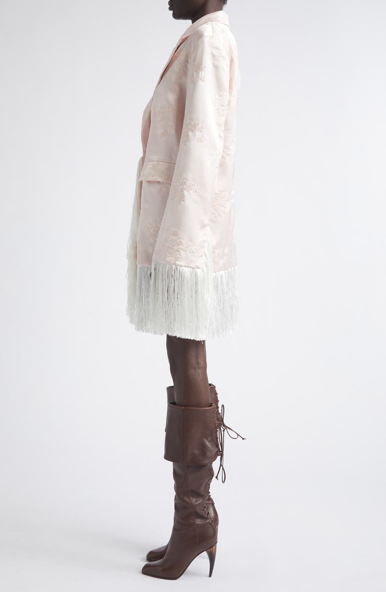 KIM SHUI Kyla Embroidered Fringe Silk Satin Jacket, Alternate, color, Pink
