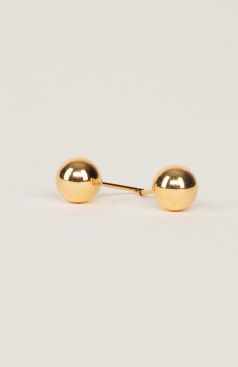 Gold Stud Ball Earrings