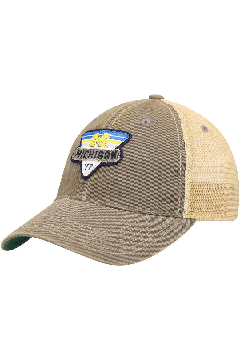 Men's Gray Michigan Wolverines Legacy Point Old Favorite Trucker Snapback Hat, Main, color, Gray