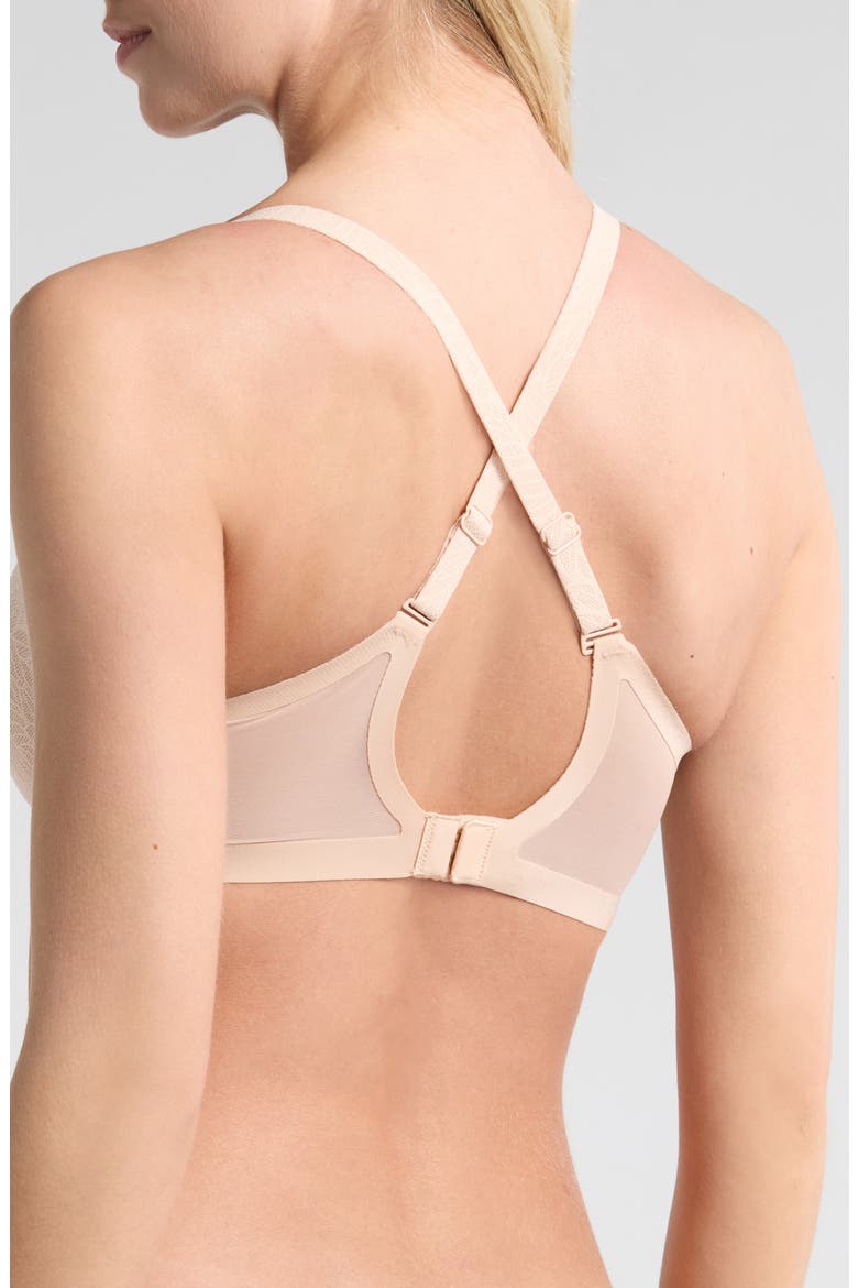 Pure Lace Unlined Underwire Minimizer Bra, Alternate, color, BLUSH
