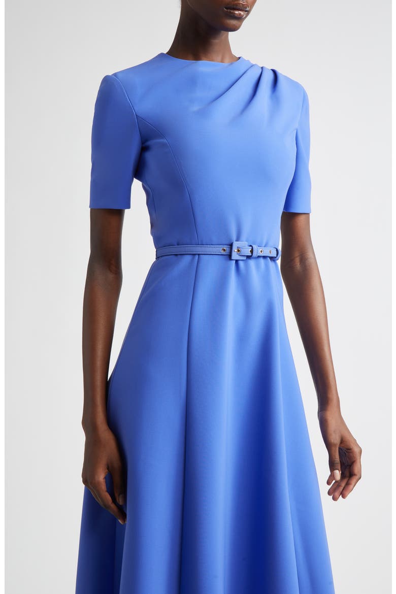 Belted Crepe Midi Dress, Alternate, color, BLUEBELL