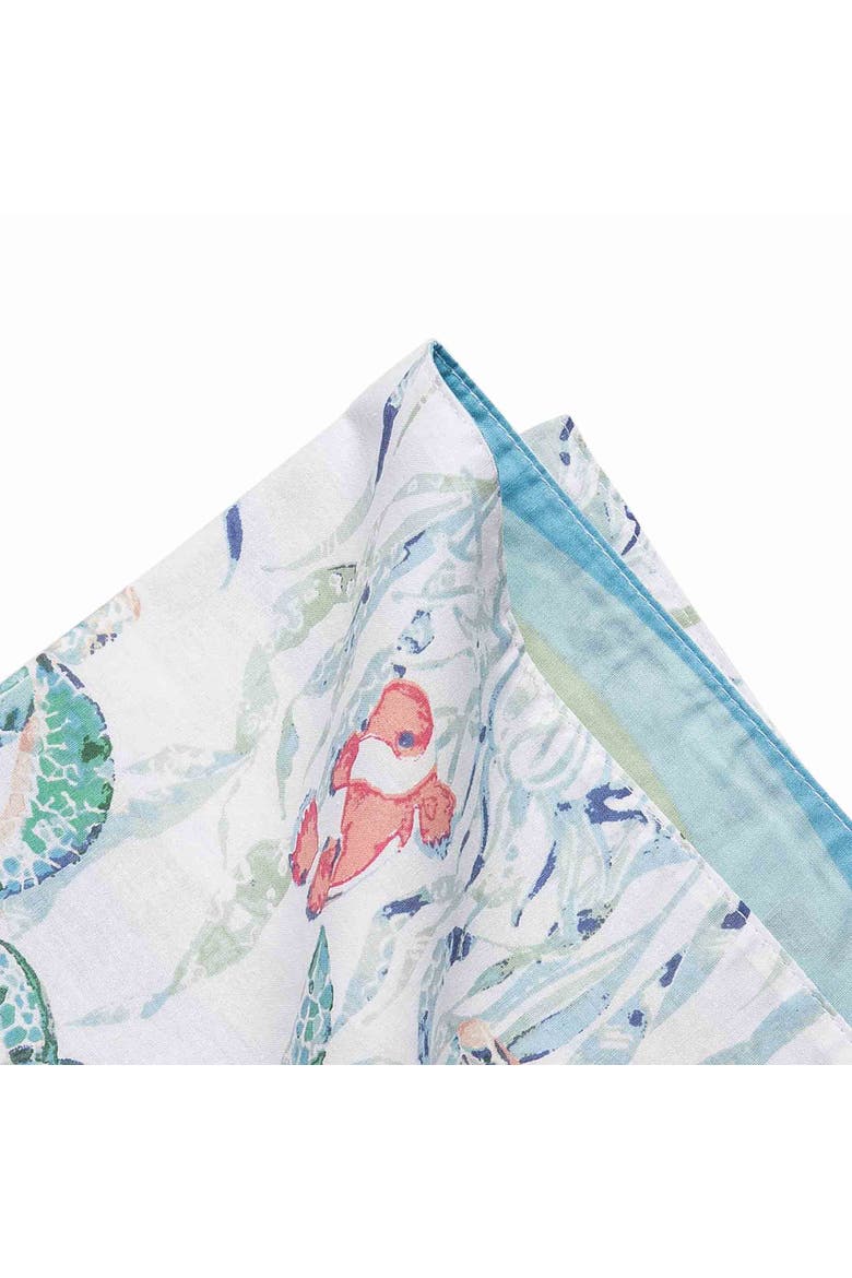 Sea Turtle Cove Cotton Napkin, Alternate, color, Pink