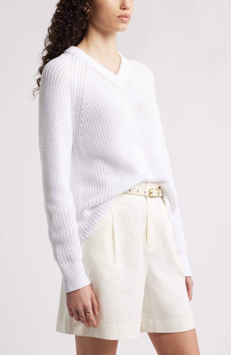 Nordstrom Cotton V-Neck Sweater, Alternate, color,