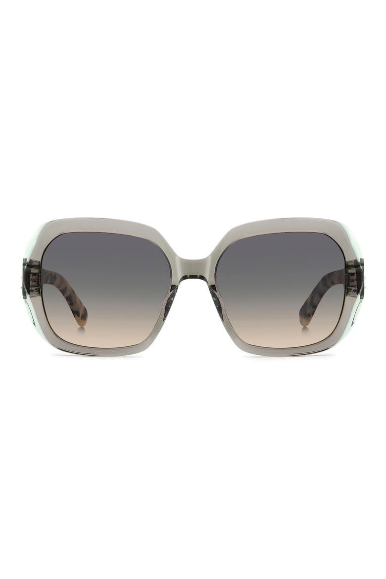 norina 57mm gradient square sunglasses, Main, color, CRYSTAL GREY/ GREYBROWN DS