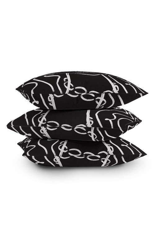 Deny Designs Line Portrait Square Throw Pillow In Black-white