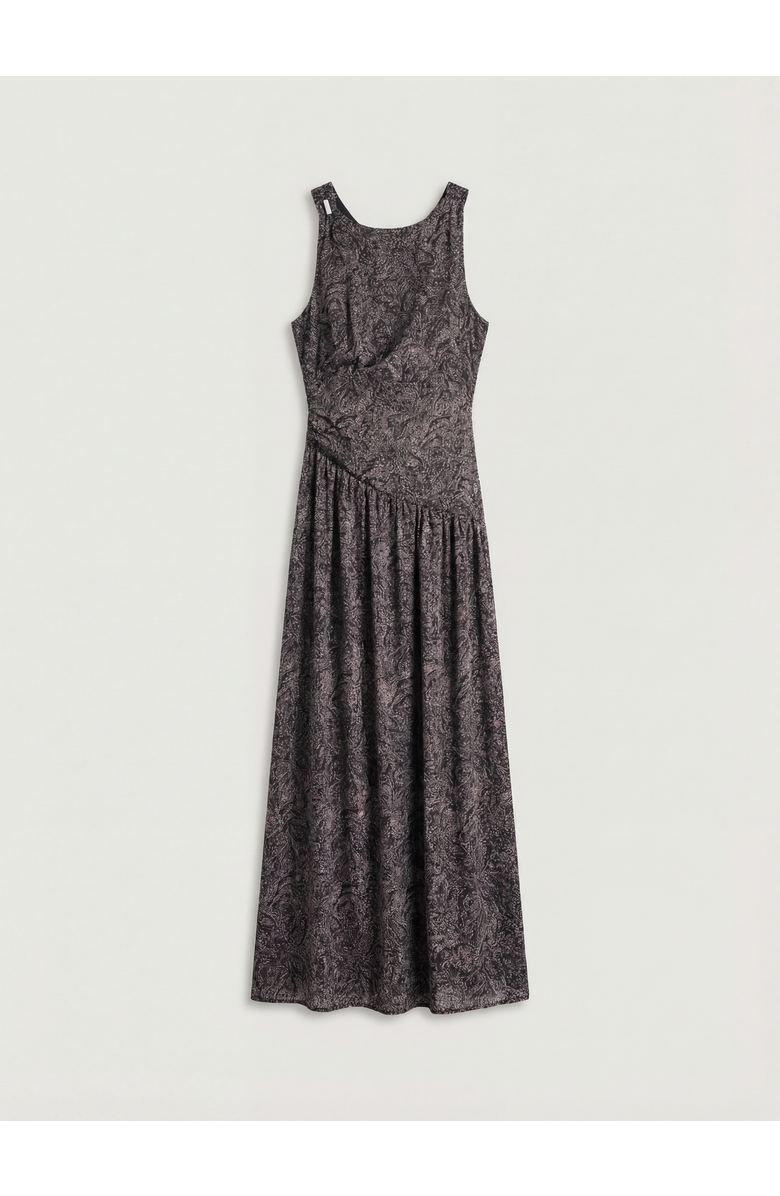 Warehouse Printed Chiffon Tiered Maxi Dress, Alternate, color, Brown