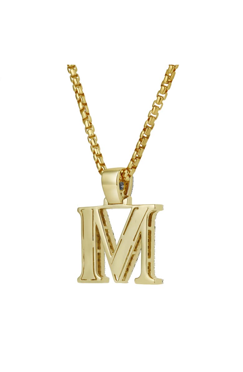 LuvMyJewelry M Initial Diamond Pendant 10K Yellow Gold - 1.07 Carats, Alternate, color, 10K Yellow Gold