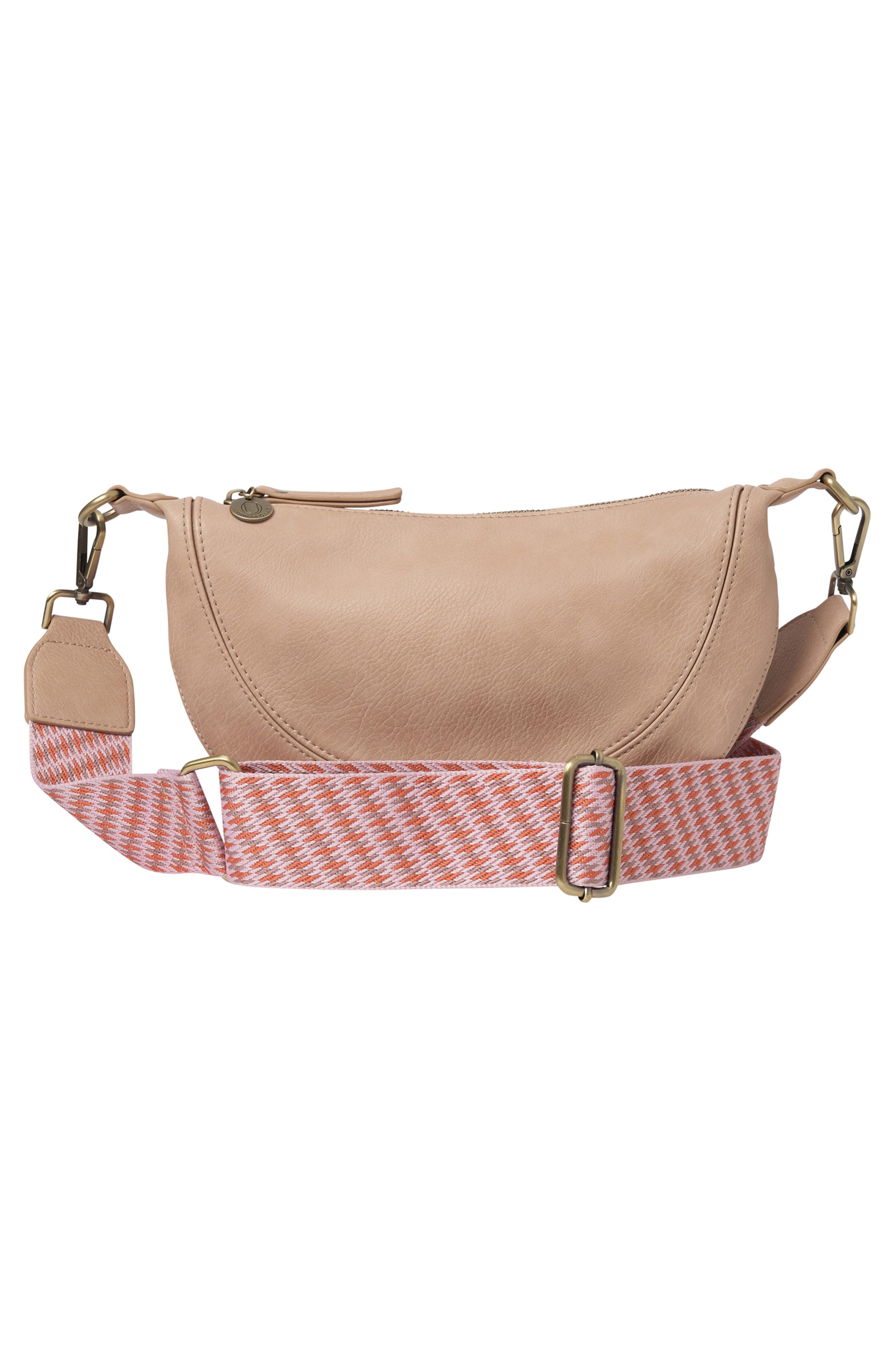 Super Mini Halfmoon Crossbody, Alternate, color, TAUPE