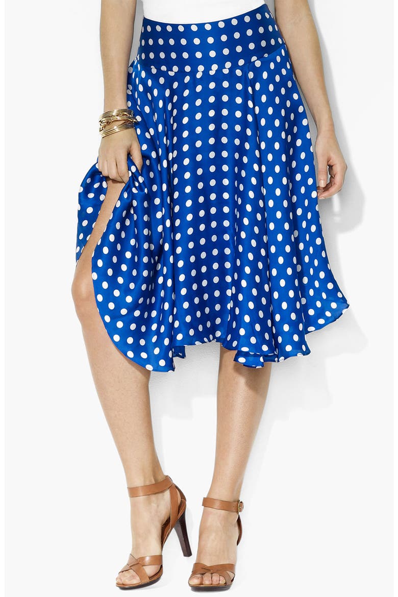 Polka Dot Skirt, Main, color, RIVIERA ROYAL/ WHITE