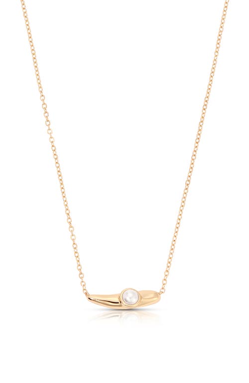 Ettika Liquid Faux Pearl Pendant Necklace In Gold