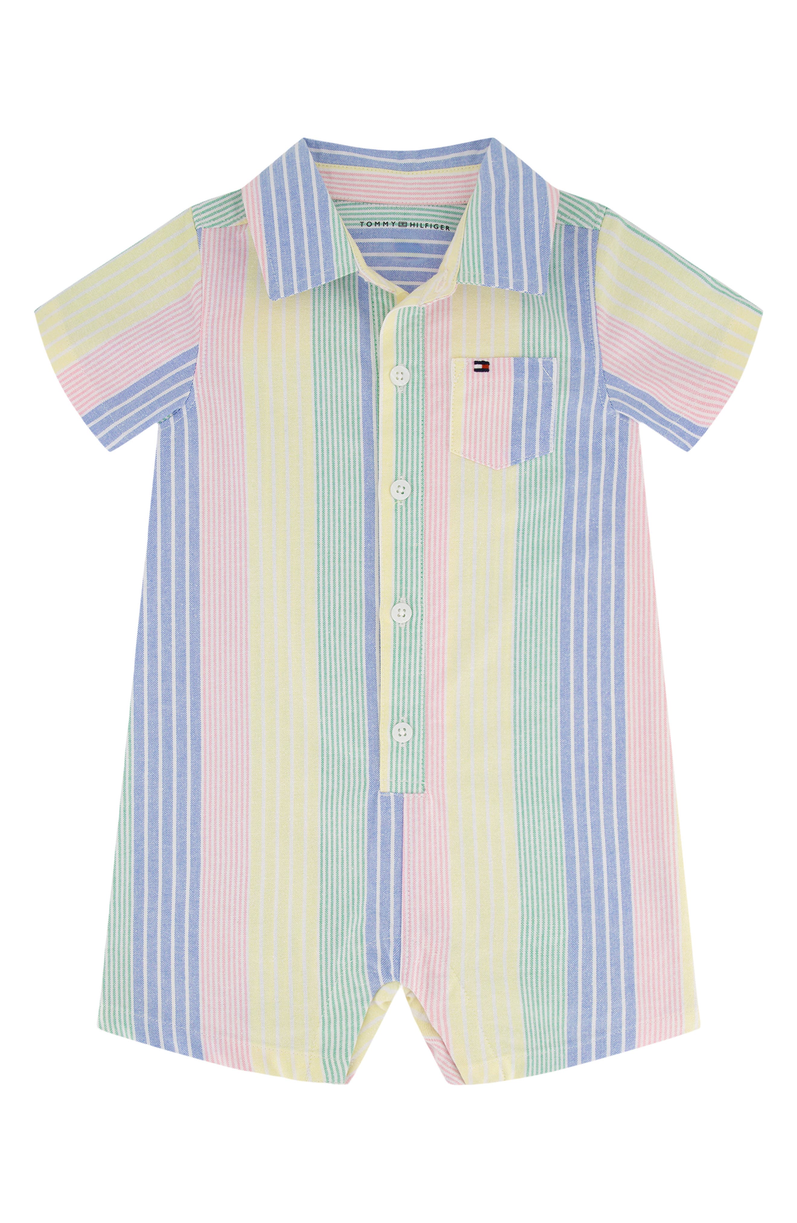 Tommy Hilfiger Stripe Short Sleeve Cotton Romper