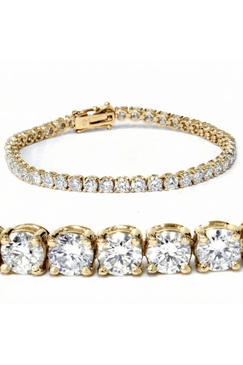 7Ct TW Round Lab Grown Diamond Women's Tennis Bracelet 14K Yellow Gold 7", Main, color, 14k Yellow Gold