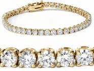 Bliss Diamond 7Ct TW Round Lab Grown Diamond Women's Tennis Bracelet 14K Yellow Gold 7"