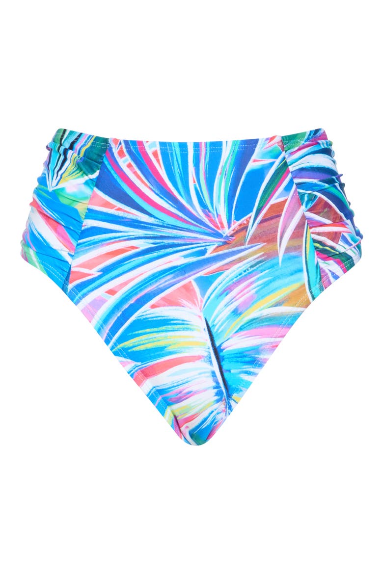 Palm High Waist Bikini Bottoms, Alternate, color, MULTI